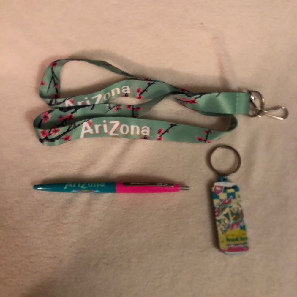 Arizona Iced Tea Co. Floral Green Tea Lanyard,Key Holder, Pen Gift Set